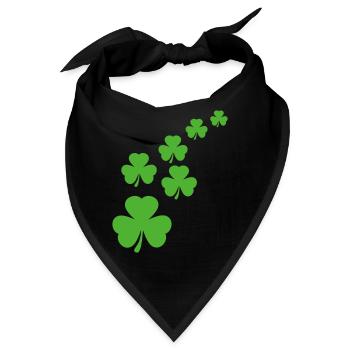 St. Patrick´s Day Kleeblätter Dreifaltigkeit - Bandana - Schwarz - Vorne
