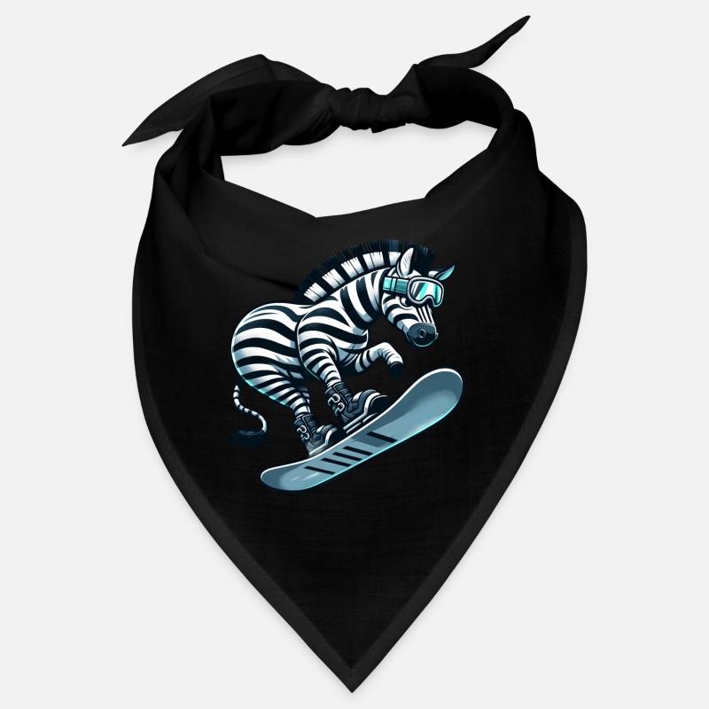 Zebra Snowboard Snowboarder Snowboarding Süß Comic Bandana