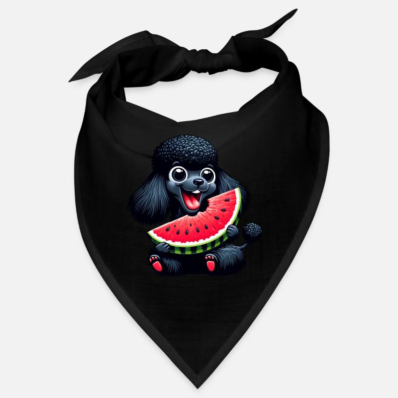 Pudel mit Wassermelone Sommerdesign Bandana