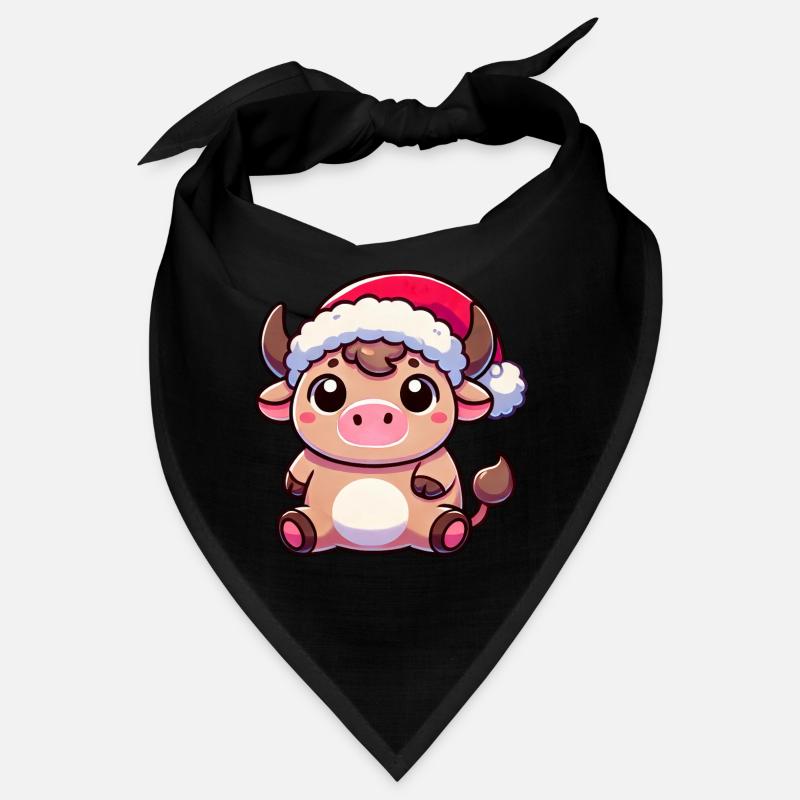 Süße Chibi Weihnachtskuh Cartoon Design Bandana