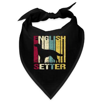 Englischer English Setter Hund Vintage Retro - Bandana - Schwarz - Vorne