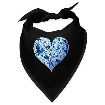 Kunst Herz Liebe Liebesbeweis Gefühle - Bandana - Schwarz - Vorne
