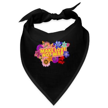 Make Love Not War Frieden Friedensbewegung Peace - Bandana - Schwarz - Vorne