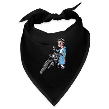Oma Motorrad Rente Ruhestand Biker Alter - Bandana - Schwarz - Vorne
