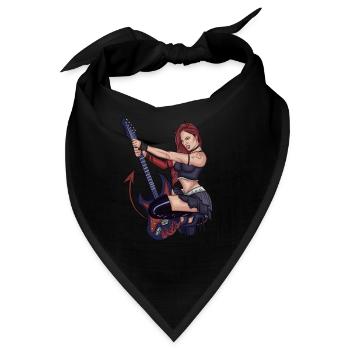 Punk Rock Girl Gitarre Rock Roll - Bandana - Schwarz - Vorne