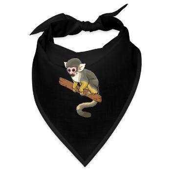 Totenkopfaffe Totenkopfäffchen Affe Primat - Bandana - Schwarz - Vorne