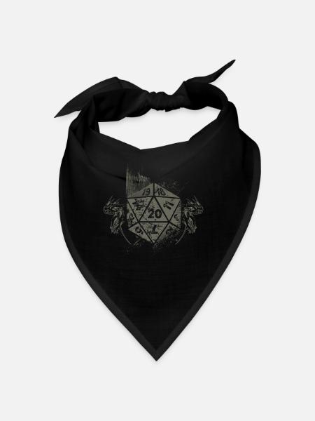 Drachen Vintage D20 Würfel Tabletop Rollenspiel - Bandana - Schwarz