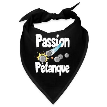 Passion Petanque für einen Petanque Spieler - Bandana - Schwarz - Vorne