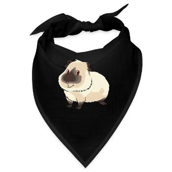 Süßes Himalaya Meerschweinchen Besitzer und - Bandana - Schwarz - Vorne