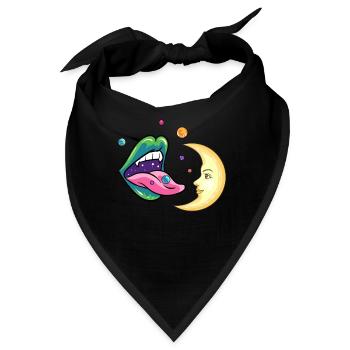 Planeten und der Mond Design für einen Planten - Bandana - Schwarz - Vorne