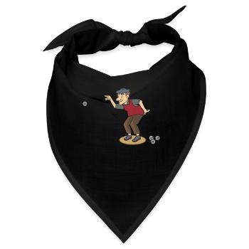 Franzose spielt Petanque für einen Petanque - Bandana - Schwarz - Vorne