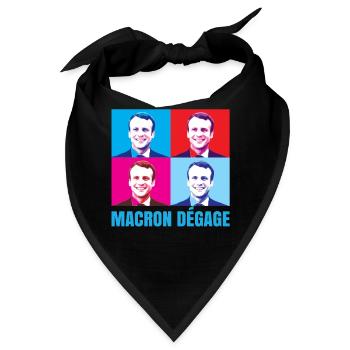 Macron gibt wütenden französischen Bürgeraufstand ab - Bandana - Schwarz - Vorne