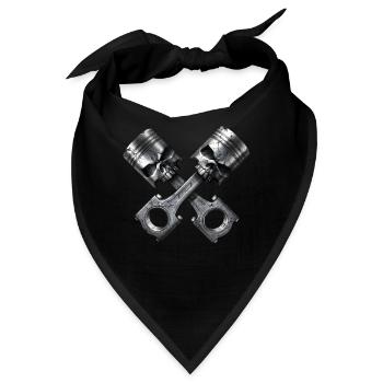 Totenkopf Motor Kolben - Bandana - Schwarz - Vorne