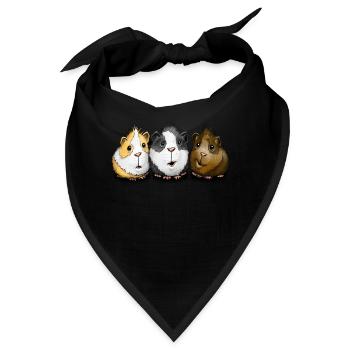 Drei Meerschweinchen - Bandana - Schwarz - Vorne