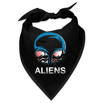 Alien UFO Aliens Außerirdischer - Bandana - Schwarz - Vorne