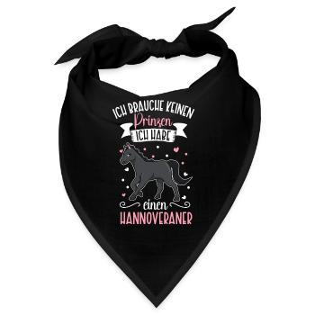 Ich brauche keinen Prinzen - Hannoveraner - Bandana - Schwarz - Vorne