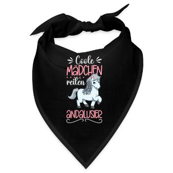 Coole Mädchen reiten Andalusier - Bandana - Schwarz - Vorne