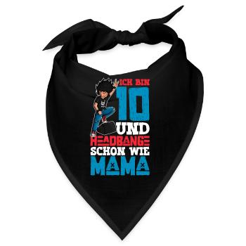 Ich bin 10 - Jungen Rocker - Bandana - Schwarz - Vorne