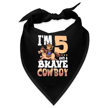 Ich bin 5 - Jungen Cowboy - Bandana - Schwarz - Vorne
