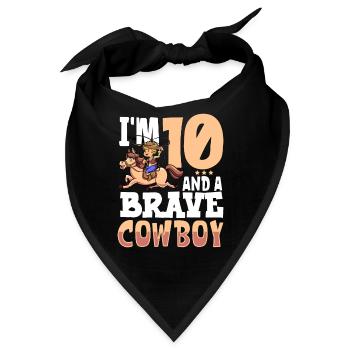 Ich bin 10 - Jungen Cowboy - Bandana - Schwarz - Vorne