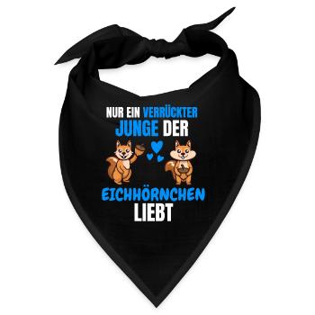 Jungen Tierliebhaber Jungs Geschenk Eichhörnchen - Bandana - Schwarz - Vorne