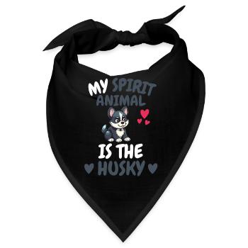 Mein spirituelles Tier Hunde Geschenk Husky - Bandana - Schwarz - Vorne