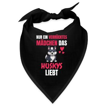 Hundehundebesitzer Lustiges Mädchen Geschenk Husky - Bandana - Schwarz - Vorne