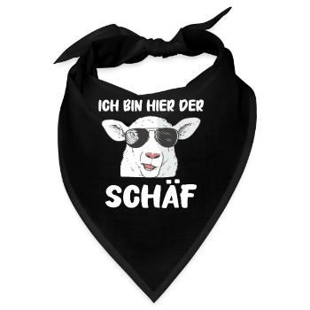 Schafe Schafherde Bauernhof Landwirt Schäfer - Bandana - Schwarz - Vorne