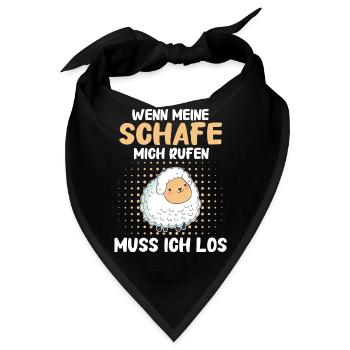 Schafe Schafherde Bauernhof Landwirt Schäfer - Bandana - Schwarz - Vorne