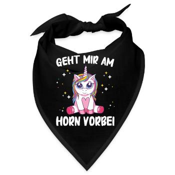 Einhorn Einhörner Fabelwesen Mystisch - Bandana - Schwarz - Vorne