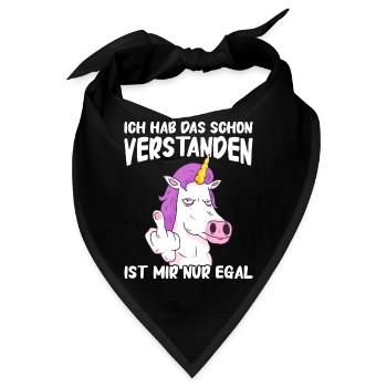 Einhorn Einhörner Fabelwesen Mystisch - Bandana - Schwarz - Vorne