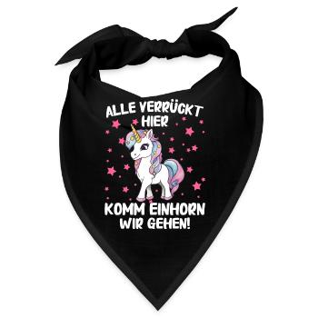 Einhorn Einhörner Fabelwesen Mystisch - Bandana - Schwarz - Vorne