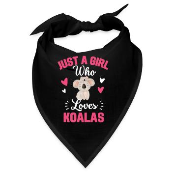 Australien Tierliebhaber Mädchen Geschenk Koala - Bandana - Schwarz - Vorne