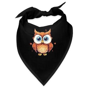 Nachteule Eule Eulen Vogel - Bandana - Schwarz - Vorne