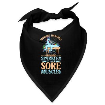 Einhorn massiert - Massage - Bandana - Schwarz - Vorne