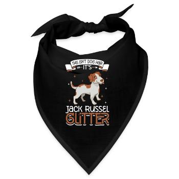 Jack Russel Glitzer - Bandana - Schwarz - Vorne