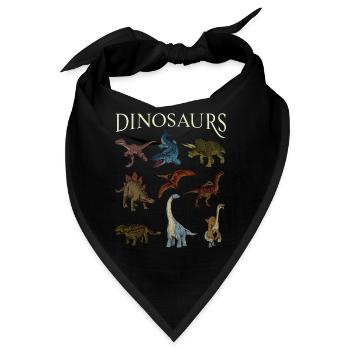Verschiedene Dinosaurier - Bandana - Schwarz - Vorne