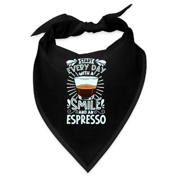 Lächeln mit Espresso - Bandana - Schwarz - Vorne