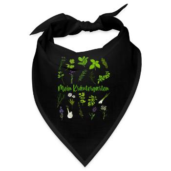 Mein Kräutergarten - Kräuter - Bandana - Schwarz - Vorne