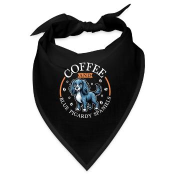 Kaffee und Epagneul Bleu de Picardie - Bandana - Schwarz - Vorne