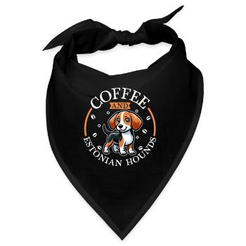 Kaffee und Estnische Bracke - Bandana - Schwarz - Vorne