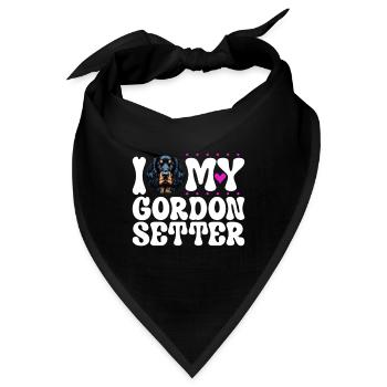 Ich liebe meinen Gordon Setter - Bandana - Schwarz - Vorne