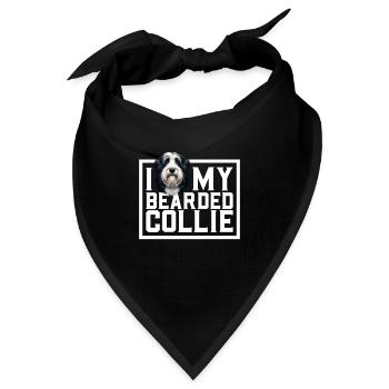 Ich liebe meinen Bearded Collie - Bandana - Schwarz - Vorne