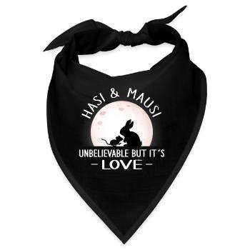 valentinstag patchwork hasi mausi schatz true love - Bandana - Schwarz - Vorne