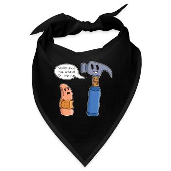 Lustige Hammer Auf Finger Aua Werkzeug Geschenk - Bandana - Schwarz - Vorne