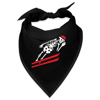 Skelett Skispringer zweifarbig - Bandana - Schwarz - Vorne