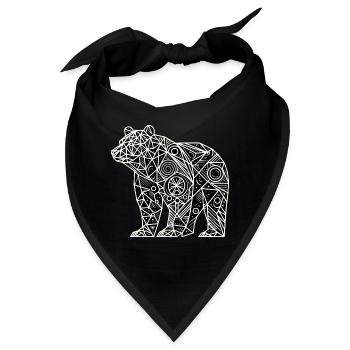 Bär Polygon - Bandana - Schwarz - Vorne