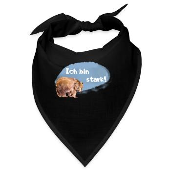 Bär Affirmation für Kinder und Tierliebhaber - Bandana - Schwarz - Vorne