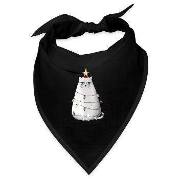Grumpy christmas cat - Bandana - Schwarz - Vorne