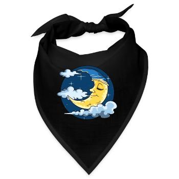 Mond Traum Träumer Schlafmütze für Kinder - Bandana - Schwarz - Vorne